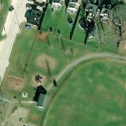 Sand Volleyball Court, Silver Grove, KY — aerial view
