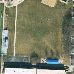 Sand Volleyball Court, Kansas City, MO — aerial view