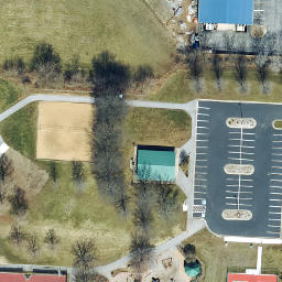 Volleyball Court, Blue Springs, MO — aerial view
