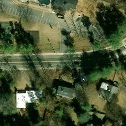 Asphalt Volleyball Court, Chevy Chase View, MD — aerial view