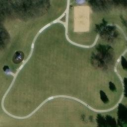 Sand Volleyball Court, Shawnee, KS — aerial view