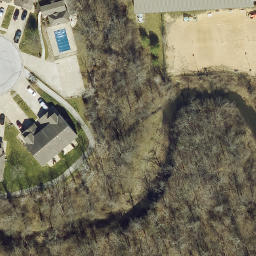 Sand Volleyball Court, Blue Springs, MO — aerial view