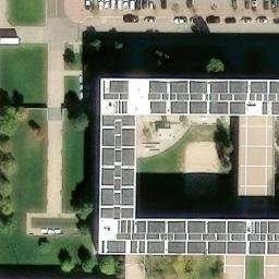 Volleyball Court, Air Force Academy, CO — aerial view