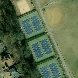 Sand Volleyball Court, Greenbelt, MD — aerial view