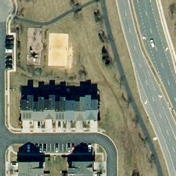 Sand Volleyball Court, Brambleton, VA — aerial view