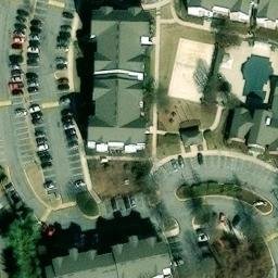 Sand Volleyball Court, College Park, MD — aerial view