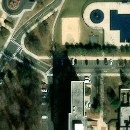 Sand Volleyball Court, College Park, MD — aerial view