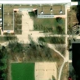 Sand Volleyball Court, College Park, MD — aerial view