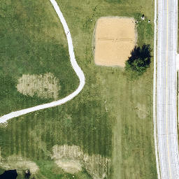 Sand Volleyball Court, Lee's Summit, MO — aerial view