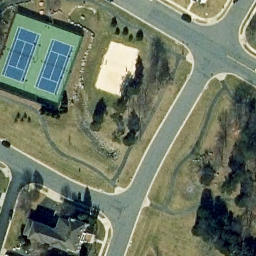 Sand Volleyball Court, Brambleton, VA — aerial view