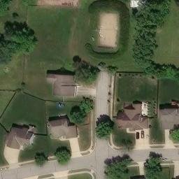 Sand Volleyball Court, Kansas City, MO — aerial view