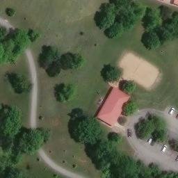 Sand Volleyball Court, Columbia, MO — aerial view