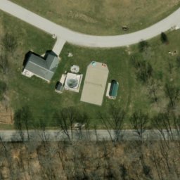 Sand Volleyball Court, IN — aerial view