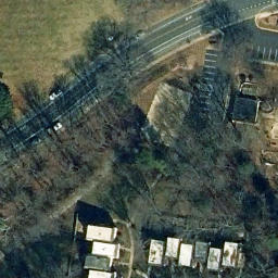 Sand Volleyball Court, Reston, VA — aerial view