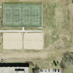 Sand Volleyball Court, Lawrence, KS — aerial view