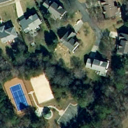 Sand Volleyball Court, Reston, VA — aerial view