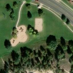 Grass Volleyball Court, Colorado Springs, CO — aerial view