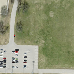 Sand Volleyball Court, Lawrence, KS — aerial view