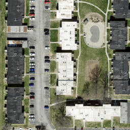 Sand Volleyball Court, Lawrence, KS — aerial view