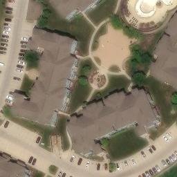 Sand Volleyball Court, Columbia, MO — aerial view