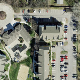 Sand Volleyball Court, Lawrence, KS — aerial view