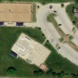 Sand Volleyball Court, Lee's Summit, MO — aerial view