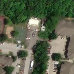 Sand Volleyball Court, Columbia, MO — aerial view