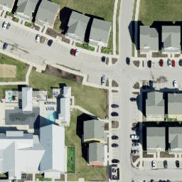 Sand Volleyball Court, Lawrence, KS — aerial view