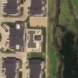 Sand Volleyball Court, Columbia, MO — aerial view