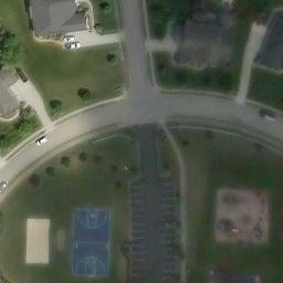 Sand Volleyball Court, KY — aerial view