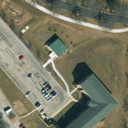 Sand Volleyball Court, Kansas City, MO — aerial view