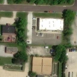 Sand Volleyball Court, Columbia, MO — aerial view