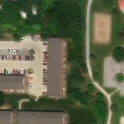 Sand Volleyball Court, Columbia, MO — aerial view