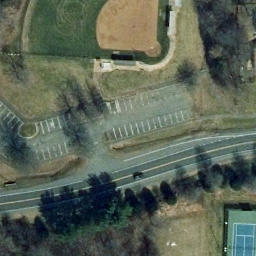 Volleyball Court, Franklin Farm, VA — aerial view
