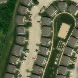 Sand Volleyball Court, Columbia, MO — aerial view