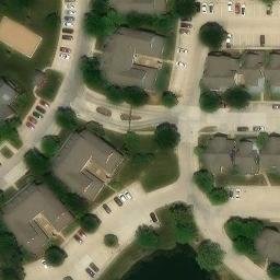 Sand Volleyball Court, Columbia, MO — aerial view
