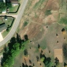 Sand Volleyball Court, Hays, KS — aerial view