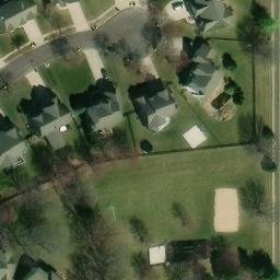 Sand Volleyball Court, Overland Park, KS — aerial view