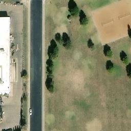 Sand Volleyball Court, Hays, KS — aerial view