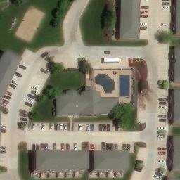 Sand Volleyball Court, Columbia, MO — aerial view