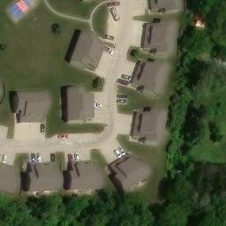Sand Volleyball Court, Columbia, MO — aerial view