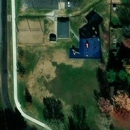 Sand Volleyball Court, Hamel, IL — aerial view