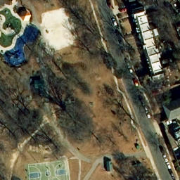 Sand Volleyball Court, Arlington, VA — aerial view