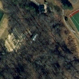 Sand Volleyball Court, Oakton, VA — aerial view