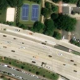 Sand Volleyball Court, Washington, DC — aerial view