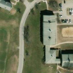 Sand Volleyball Court, Olathe, KS — aerial view