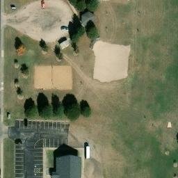Sand Volleyball Court, Hays, KS — aerial view