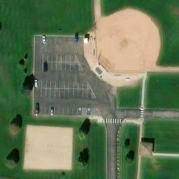 Sand Volleyball Court, CO — aerial view