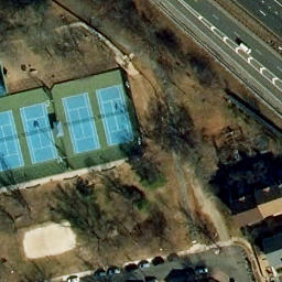 Sand Volleyball Court, Arlington, VA — aerial view