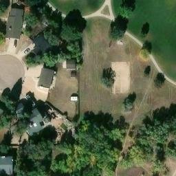 Sand Volleyball Court, Colorado Springs, CO — aerial view